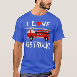 Kids I Love Fire Trucks Cute Kids Gift Firefighter T-Shirt