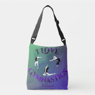 Kids I Love Gymnastics Personalised Crossbody Bag