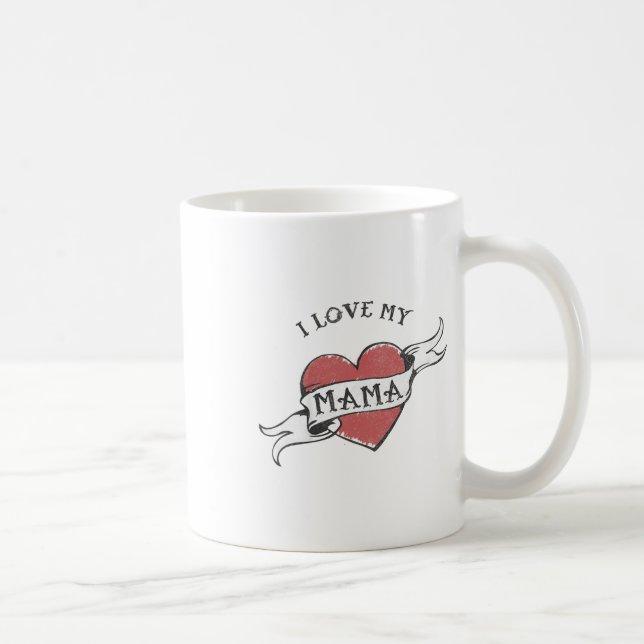 Kids I Love My Mama Heart Tattoo Mothers Day _1  Coffee Mug (Right)