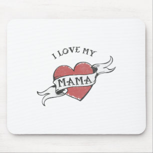 Kids I Love My Mama Heart Tattoo Mothers Day _1  Mouse Mat