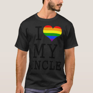 Kids I Love My Uncle LGBT Flag Heart Gay Uncle Ba T-Shirt