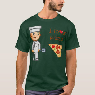 Kids I Love Pizza Vintage Video Game Pizza Chef Fo T-Shirt