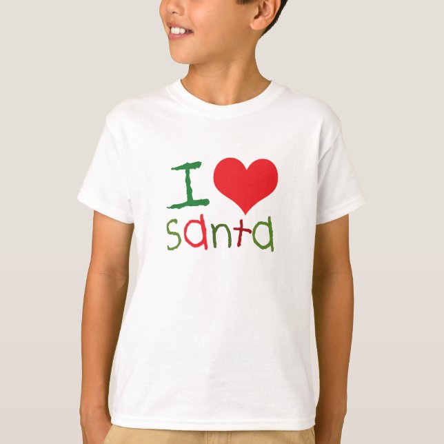 Kids I Love Santa Kids T-Shirt (Front)