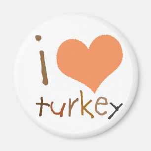Kids I Love Turkey Magnet