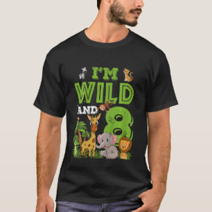 Kids I´m Wild and Eight 8 Birthday 8 year old birt T-Shirt