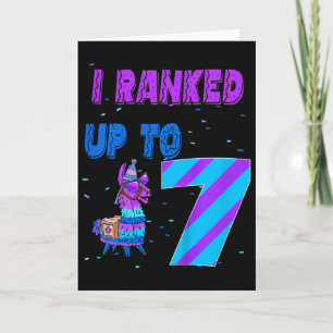 Kids I Ranked Up To 7 Video Game 7th Birthday Llam Card