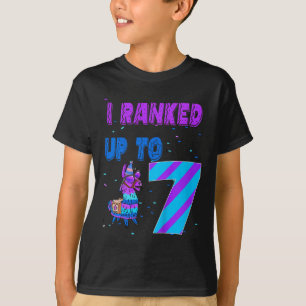Kids I Ranked Up To 7 Video Game 7th Birthday Llam T-Shirt