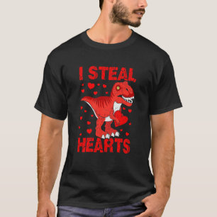 Kids I Steal Hearts Dinosaur Rex Toddler Boys Vale T-Shirt