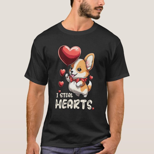 Kids I Steal Hearts Girls Boys Valentines Day Todd T-Shirt (Front)
