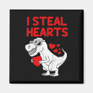 Kids I Steal Hearts T Rex Dino Valentines Day Todd Magnet