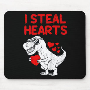 Kids I Steal Hearts T Rex Dino Valentines Day Todd Mouse Mat