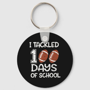 Kids I Tackled 100 Days Of School Football 100th D Key Ring
