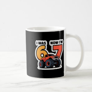 Kids I Was 6 Now I’m 7 Monster Truck Birthday Boy  Coffee Mug