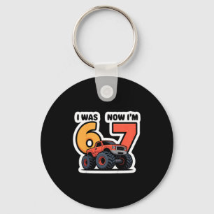 Kids I Was 6 Now I’m 7 Monster Truck Birthday Boy  Key Ring