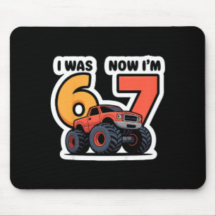 Kids I Was 6 Now I’m 7 Monster Truck Birthday Boy Mouse Mat