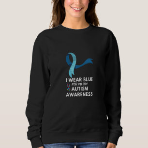 Kids I Wear Blue For My Son Blue Ribbon Love Autis Sweatshirt