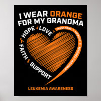 Kids I Wear Orange For My Grandma Leukaemia Awaren
