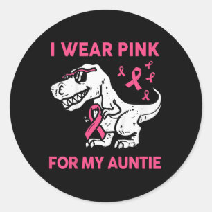 Kids I Wear Pink For My Auntie Toddler Breast Canc Classic Round Sticker