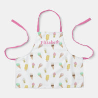Kids Ice Cream Parlour Custom Bakery Apron