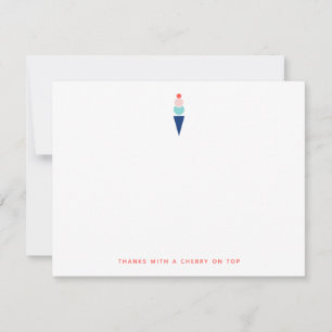 Kids Ice Cream Thank You Note Card