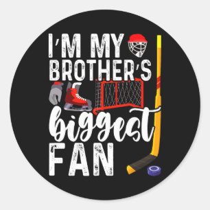 Kids Ice Hockey Big Brothers Biggest Fan For Toddl Classic Round Sticker