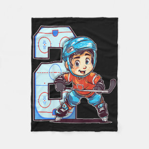Kids Ice Hockey Birthday - 2 Year Old Boy - 2nd Bi Fleece Blanket