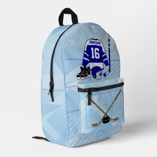 Kids Ice Hockey collection Printed Backpack (Back Corner Left)