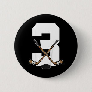Kids Ice Hockey Kids Toddler Boys 3rd Birthday Ice 6 Cm Round Badge