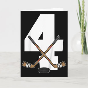 Kids Ice Hockey Kids Toddler Boys 4th Birthday Ice Card