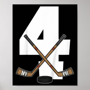 Kids Ice Hockey Kids Toddler Boys 4th Birthday Ice Poster