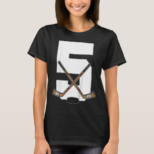 Kids Ice Hockey Kids Toddler Boys 5th Birthday Ice T-Shirt