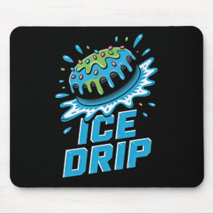Kids Ice Hockey Puck Drip Graphic Ice Cream Drip B Mouse Mat