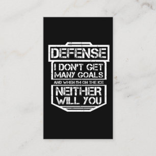 Kids Ice Hockey T-Shirt Funny Defenseman Player Business Card