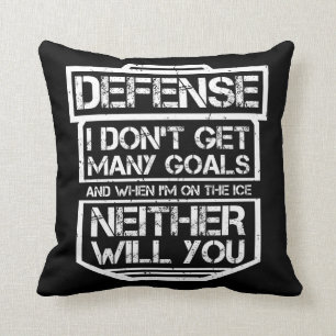 Kids Ice Hockey T-Shirt Funny Defenseman Player Cushion