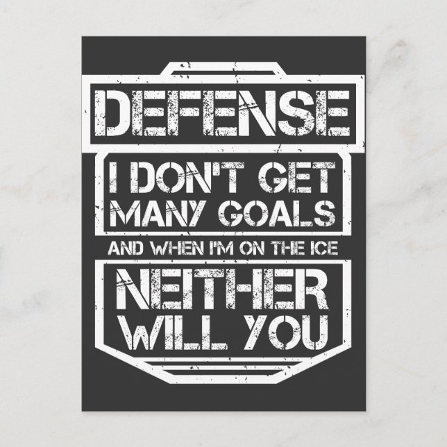 Kids Ice Hockey T-Shirt Funny Defenseman Player Postcard (Front)