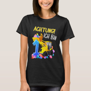 Kids Ich Bin 1 Year Digger Birthday 1 Birthday Bo T-Shirt