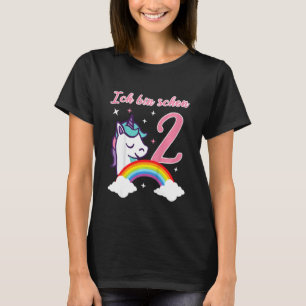 Kids Ich Bin Schon 2 Schöne Mädchen Birthday Germ T-Shirt