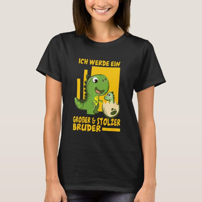 Kids Ich Werde Ein Große Und Stolzer Bruder Dino T T-Shirt (Front)