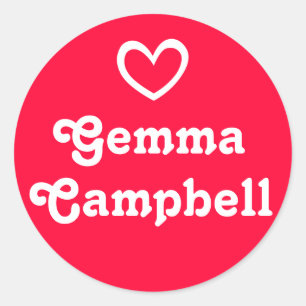 Kids id named open heart red sticker