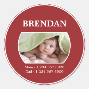 Kids ID sticker with contact details