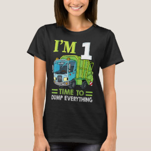 Kids I'm 1 Years Old Birthday Boy Garbage Truck 1s T-Shirt