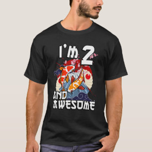 Kids I'm 2 And Awesome Japanese Carp Koi Fish Birt T-Shirt