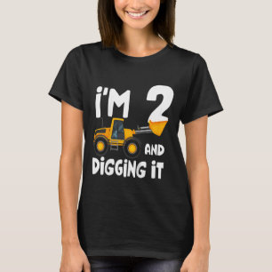 Kids I'm 2 And Digging it Construction Truck 2nd Y T-Shirt