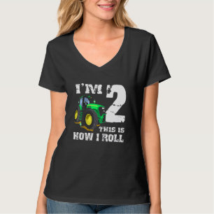 Kids I'm 2 Farm Barnyard Tractor 2nd Birthday Part T-Shirt