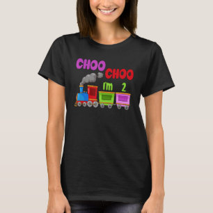 Kids I'm 2 Train Choo Choo 2nd Birthday Party  Bda T-Shirt