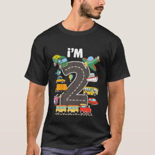 Kids I'm 2 Year Old Transportation Birthday 2nd Bo T-Shirt