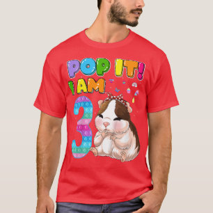 Kids I'm 3 Years Old 3rd Birthday Guinea Pig Girls T-Shirt