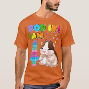 Kids I'm 4 Years Old 4th Birthday Guinea Pig Girls T-Shirt