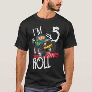 Kids I'm 5 This Is How I Roll Monster Truck 5th Bi T-Shirt