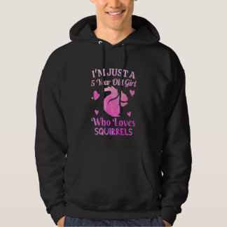 Kids Im 5 Year Old Birthday Squirrel Clothing Girl Hoodie